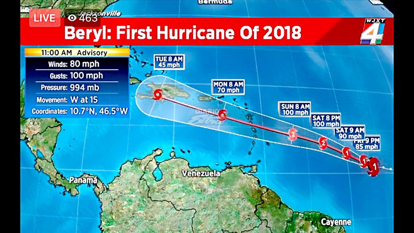 Beryl dominican republic rainfall floodlist hurricane causes flooding